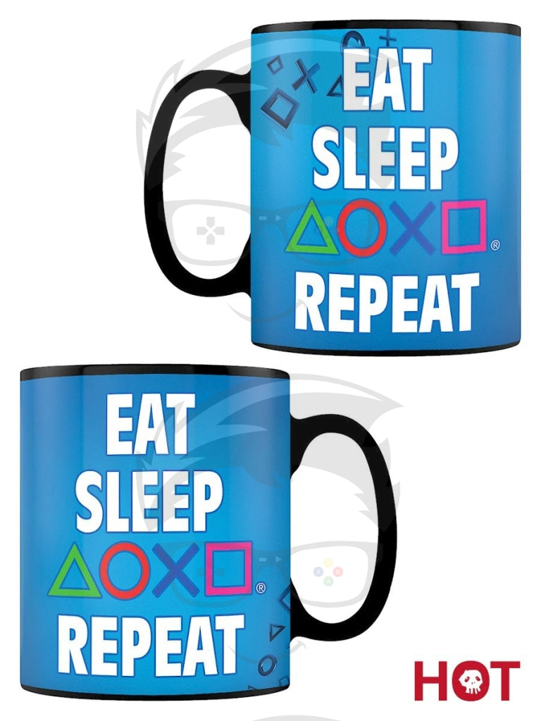 Eat Sleep Repeat Heat Changing Mug - Playstation 4 Eat Sleep Repeat Heat Changing Mug - Playstation 4